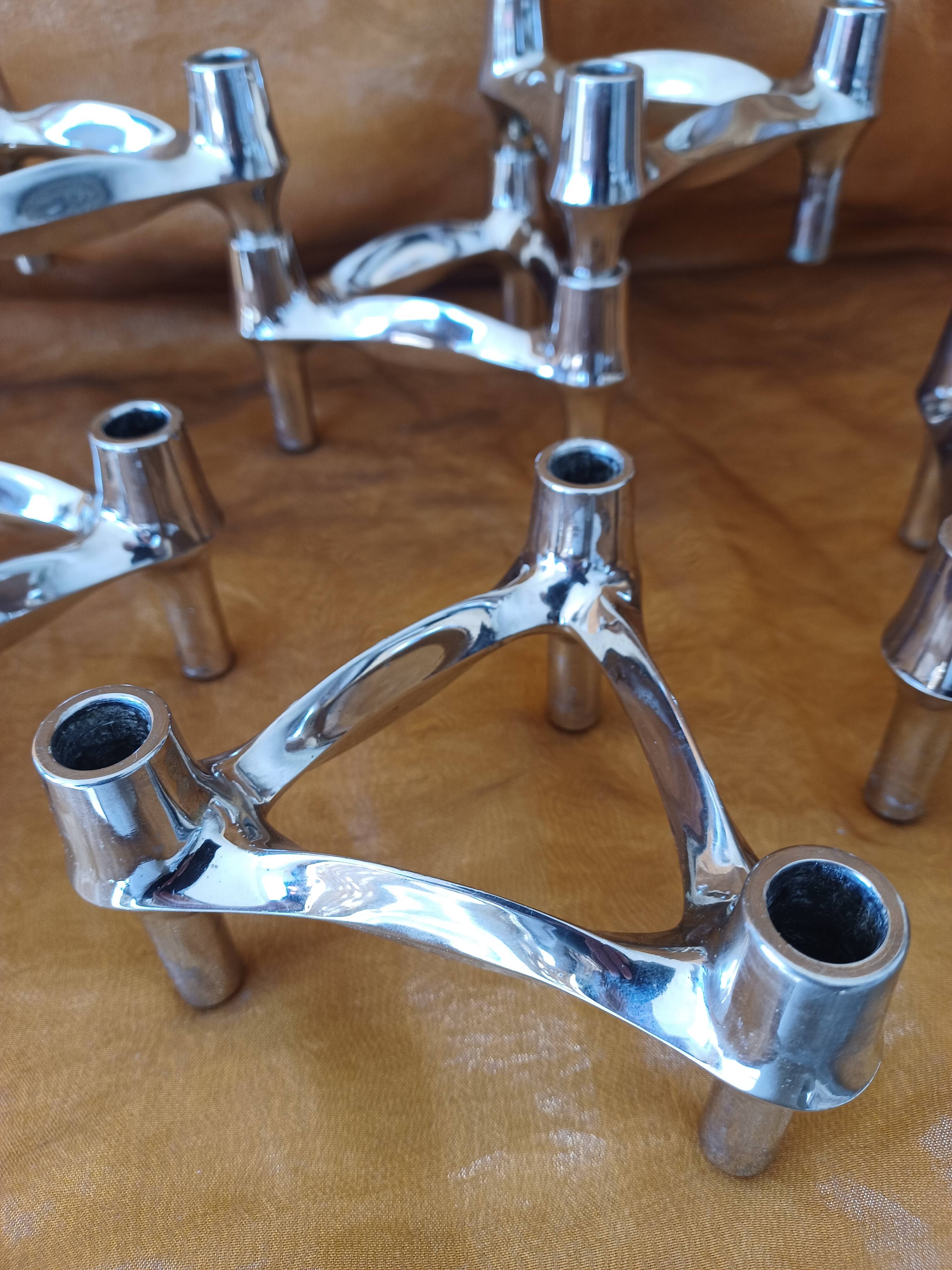 Nagel/stoff modular candle holders (6) vintage