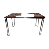Glass and metal table