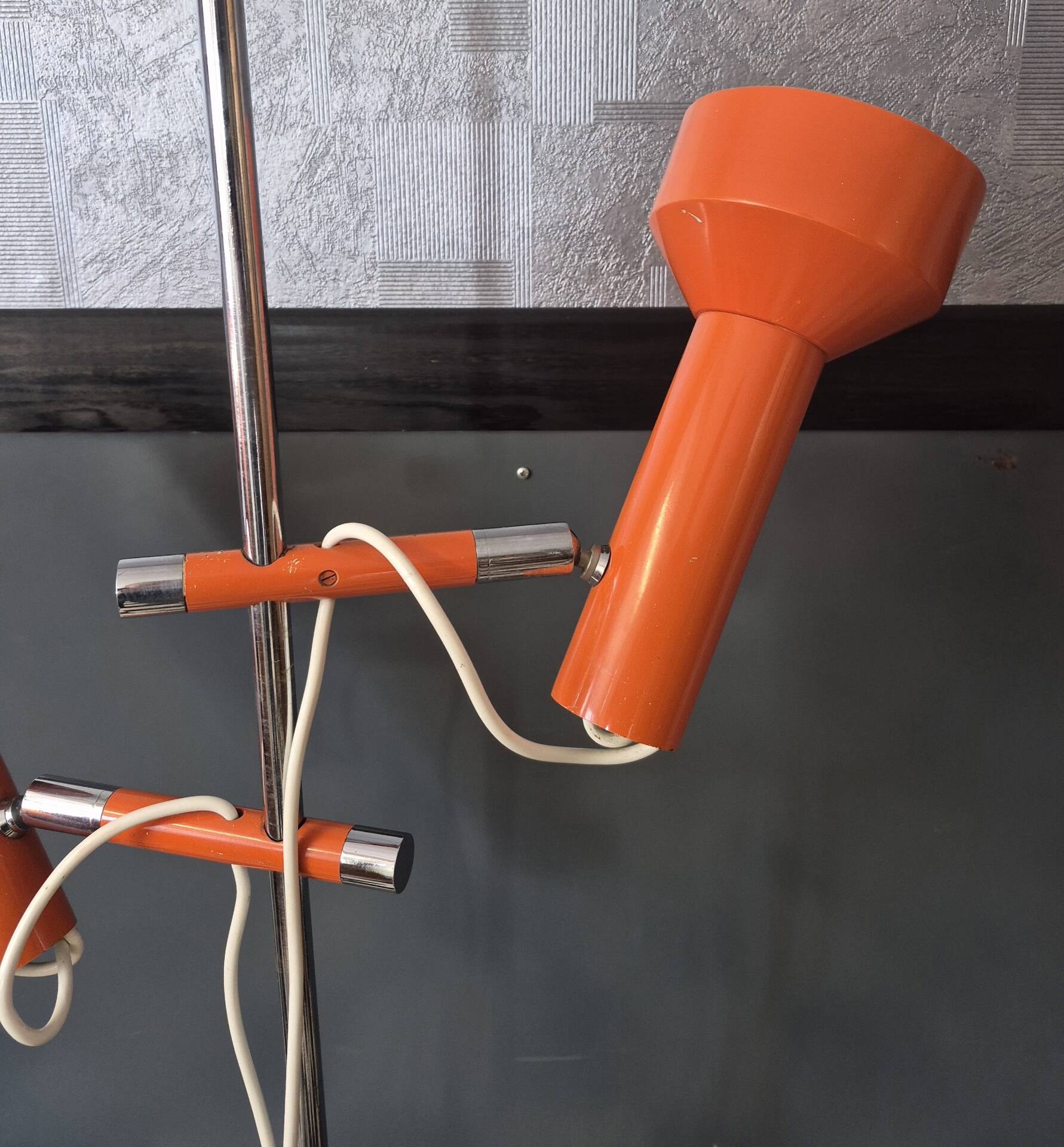 Floor lamp Vintage double adjustable spots Orange