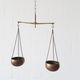 Hanging scales, antique brass and copper scales, hanging basket