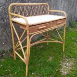 Vintage bamboo and rattan desk