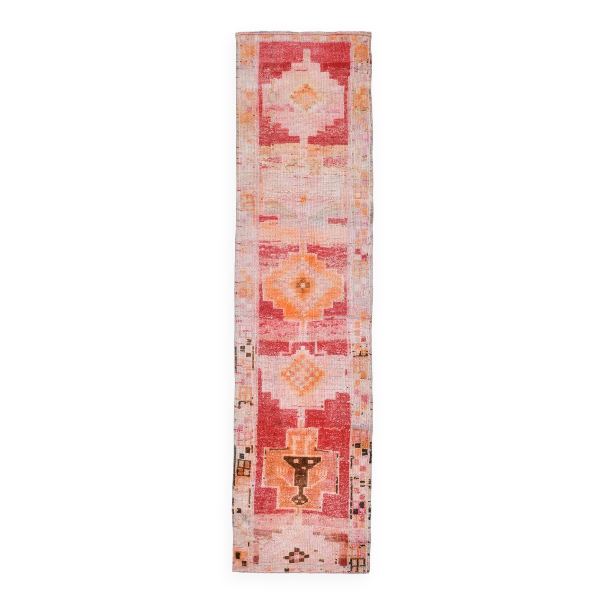 2x10 Pink & Red Classic Runner Rug,76x299Cm