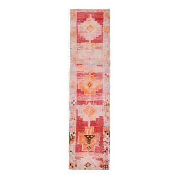 Tapis coureur rose & rouge, 76x299cm