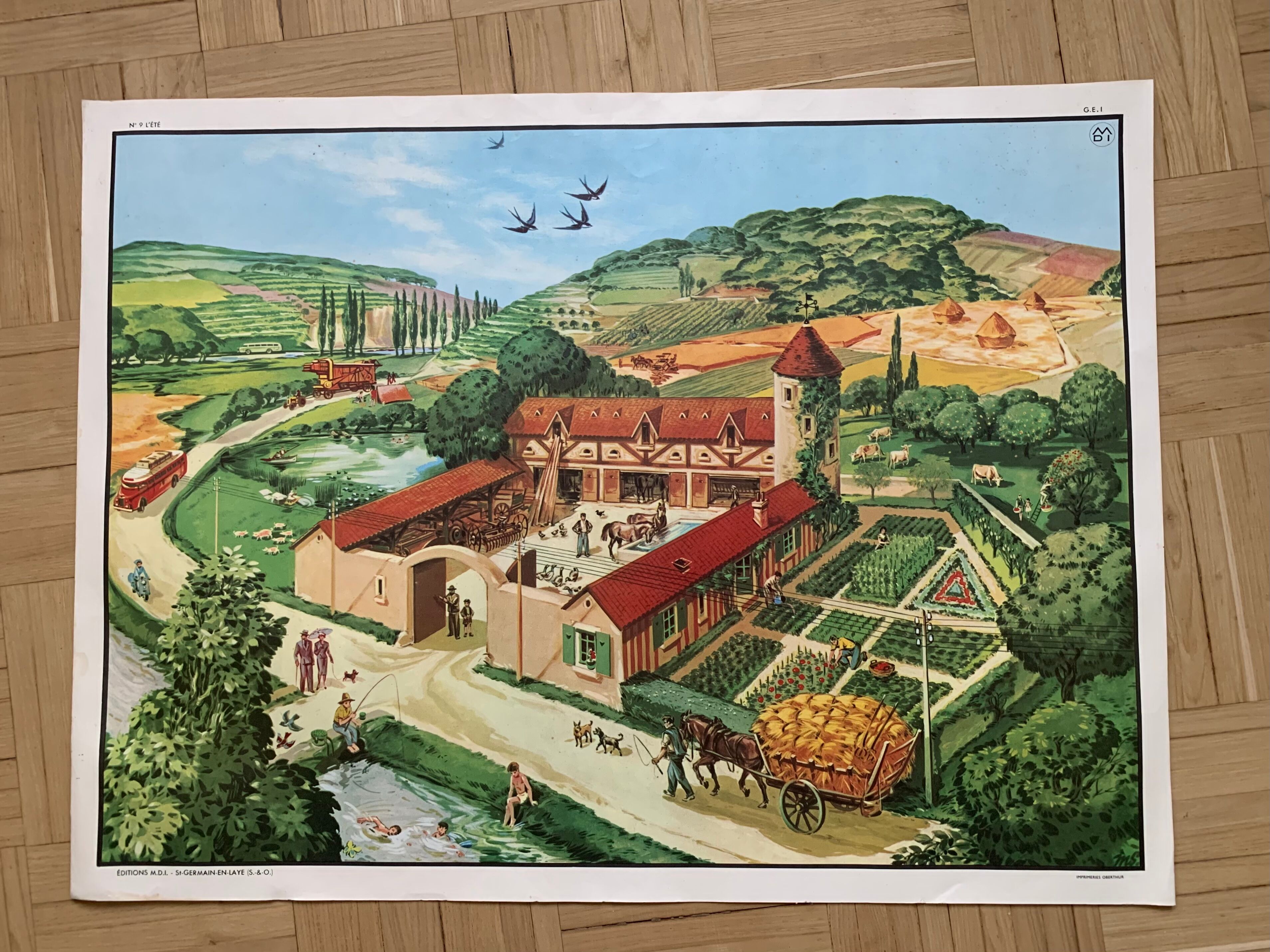 Pedagogical school poster frame