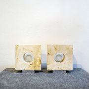Travertine table lamps by Giuliano Cesari for Nucleo Sormani, 70s, set of 2