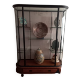 Vitrine Art Déco en métal et chêne