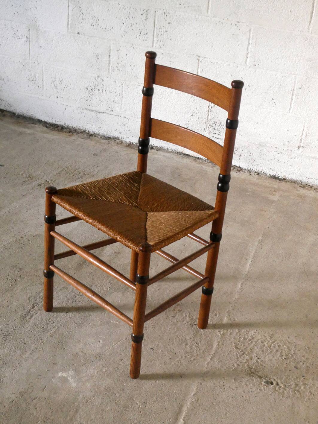 oak and straw chair, Amsterdam School, Netherlands