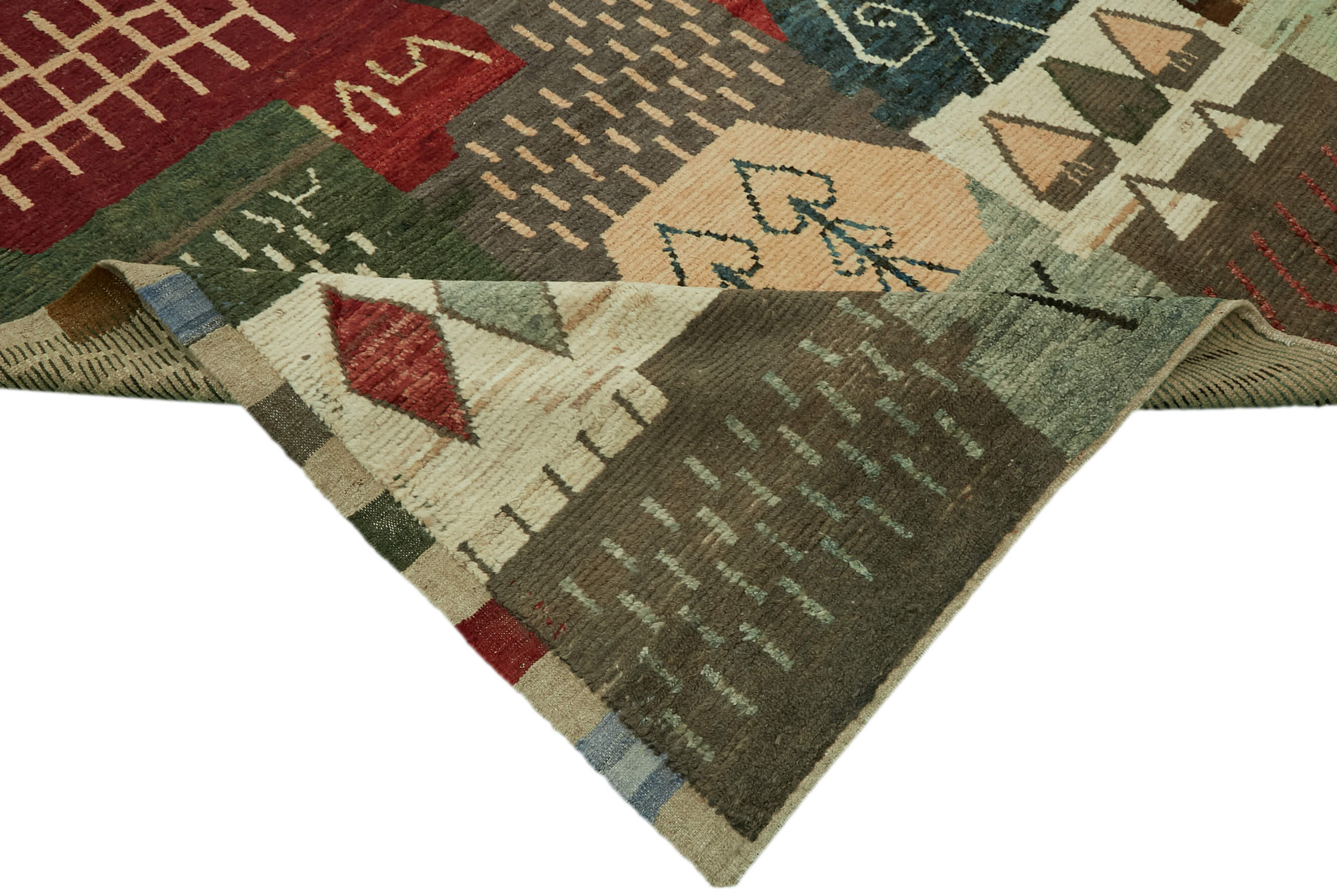 Hand-Knotted Turkish Contemporary 303 cm x 420 cm Multicolor Wool Carpet