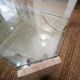 Italian travertine, perspex and glass coffee table, circa 1970