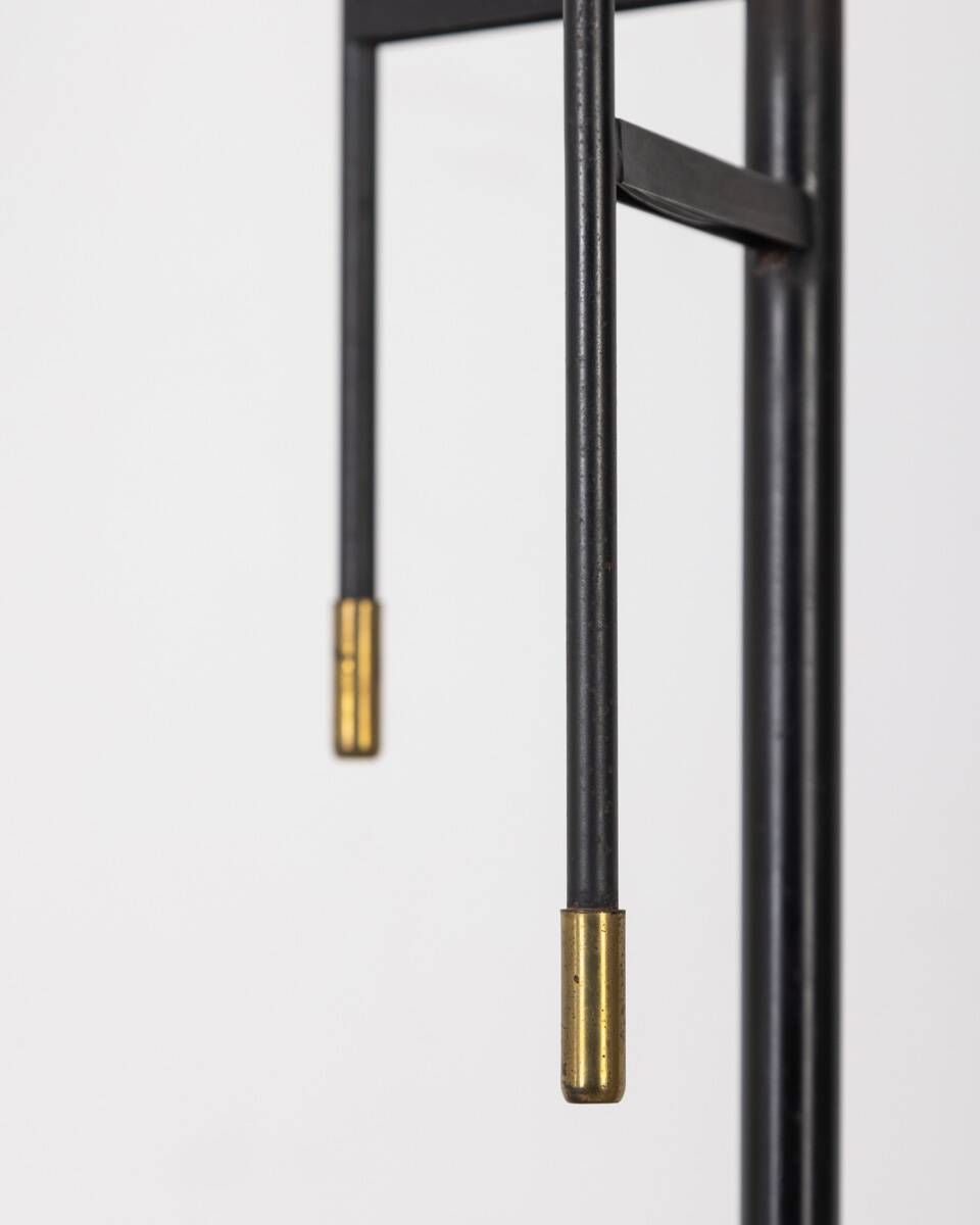 Vintage 50's floor lamp in metal and glass, italian design