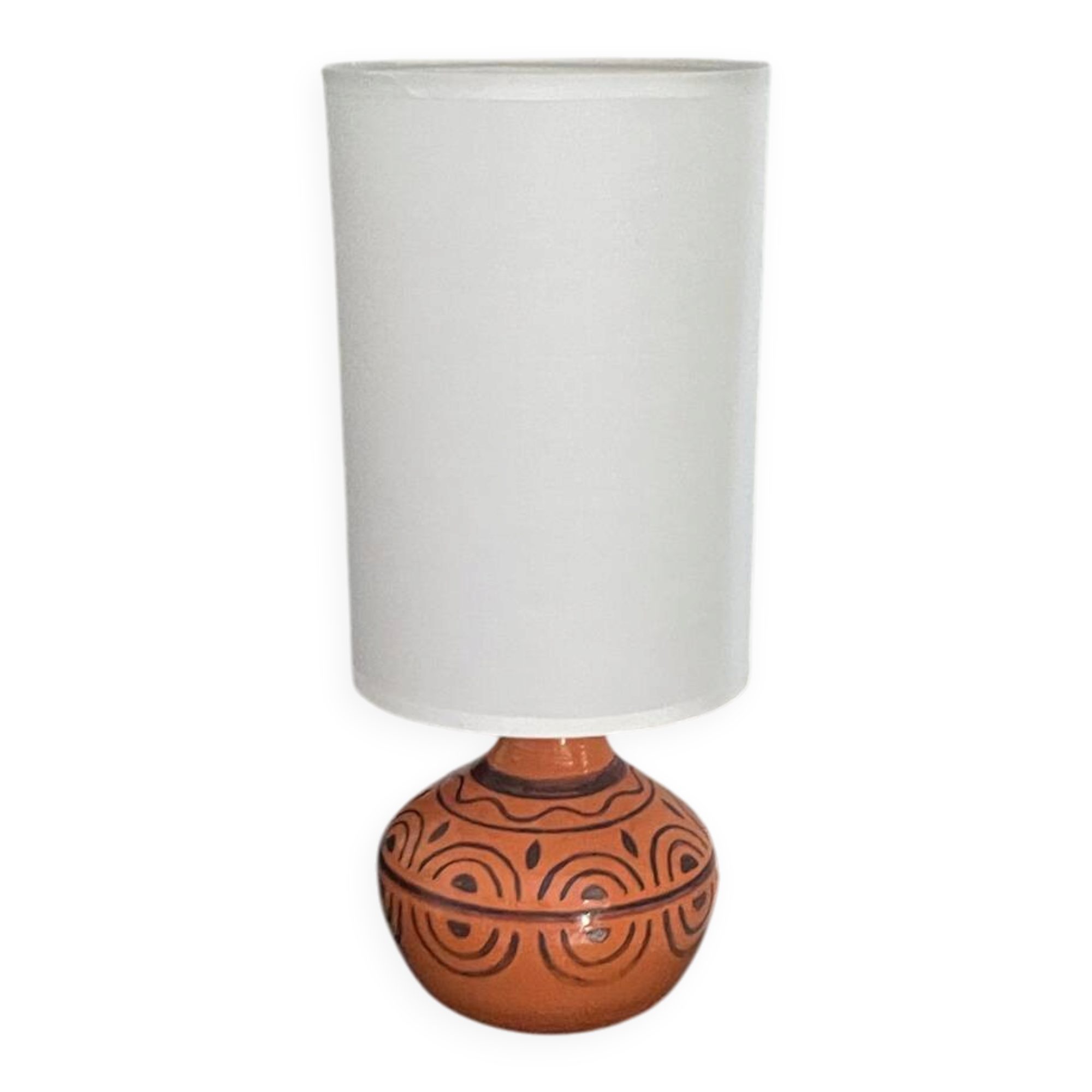 Small vintage lamp hand-painted, ceramic, 1980s.