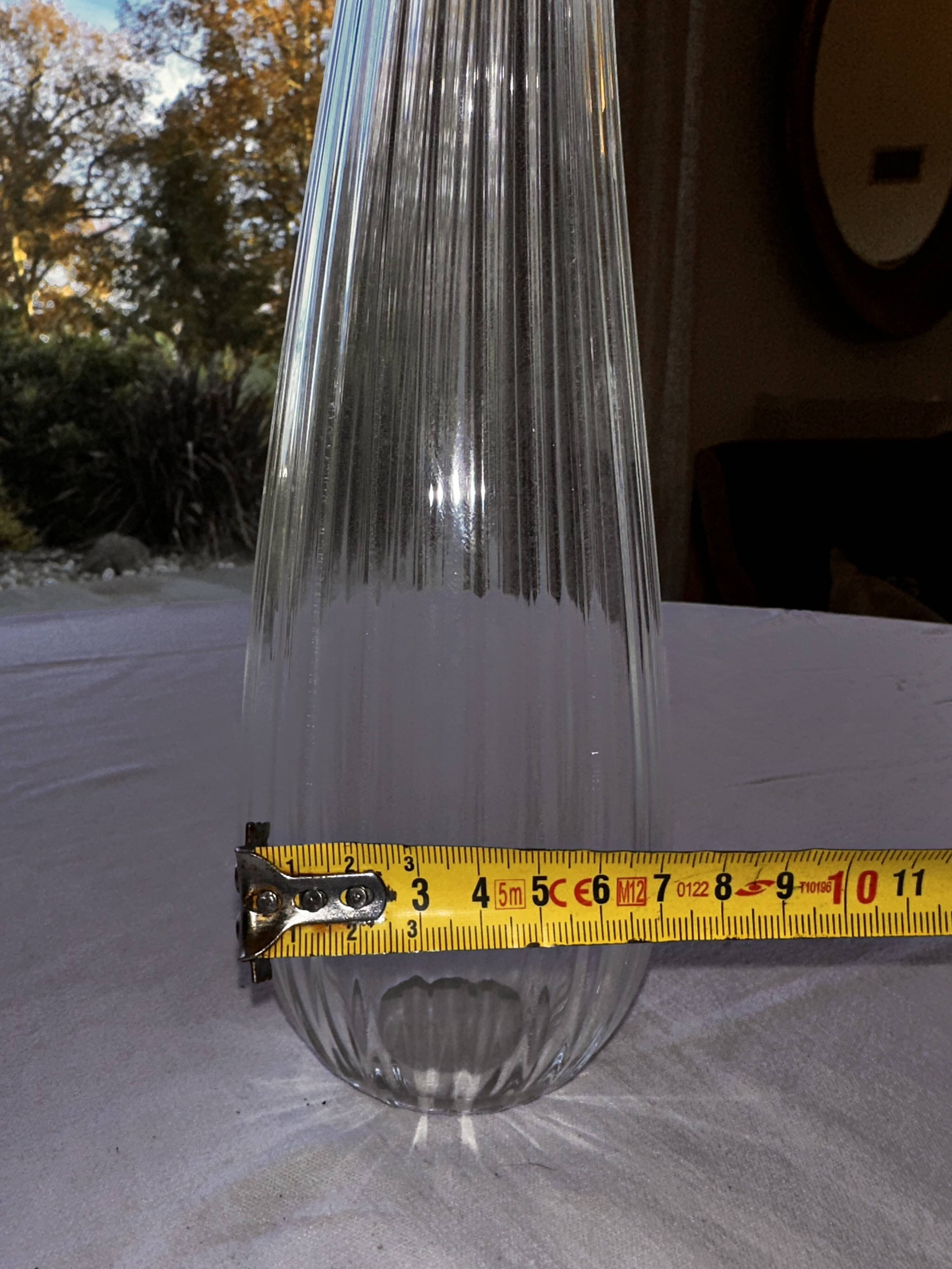 Salviati soliflore vase Aria Piccolo model in transparent ribbed glass