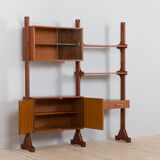 Italian free standing wall unit room divider with a desk in the style of Vittorio Dassi, 1960s