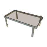 Table basse chrome et verre fumé