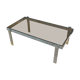Table basse chrome et verre fumé