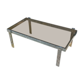 Chrome and smoked glass coffee table