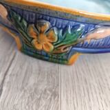 Antique Victorian Art Majolica Earthenware Cheese Cover with Dish