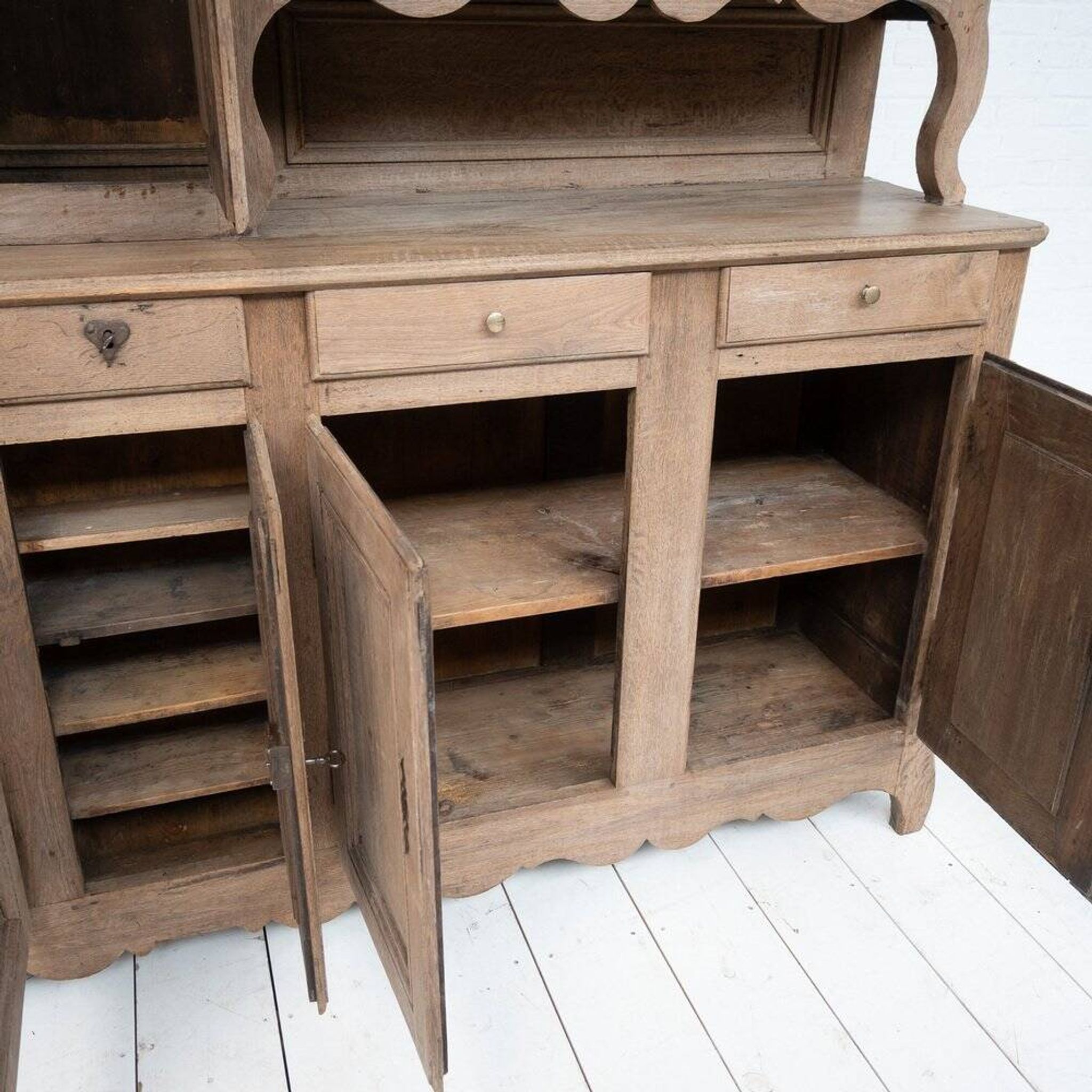 Large Oak 2-Part Buffet, France, 1780s