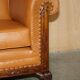 Restored three-seater leather canapé in late Victorian style.
