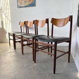 Set of 4 Italian chairs by Gianfranco Frattini.
