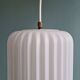 Pair of ribbed white opaline pendants, Philips, 1960s
