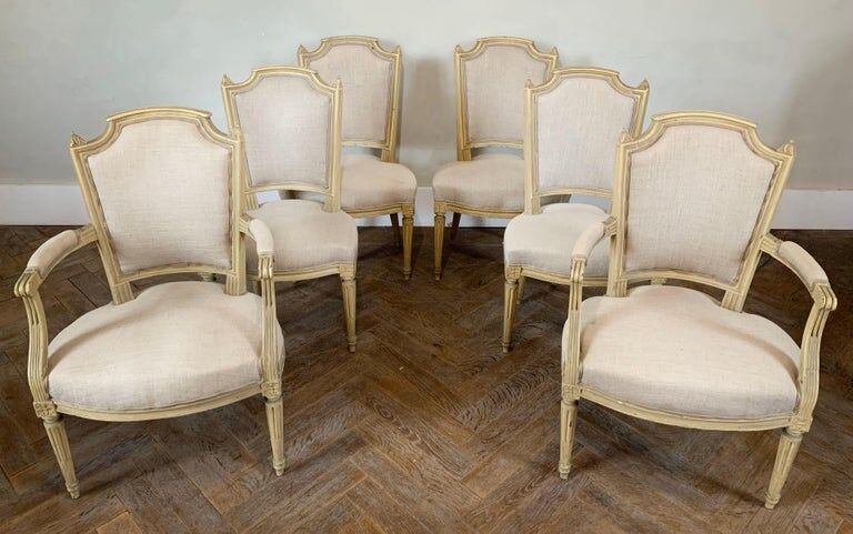 Set of 4 chairs and 2 armchairs 1860