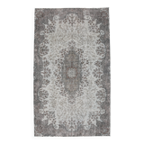 5x8 Black Gray Classic Pattern Turkish Vintage Rug, 149x253Cm