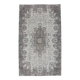 Tapis turc vintage à motifs classiques noirs et gris