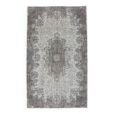 Tapis turc vintage à motifs classiques noirs et gris