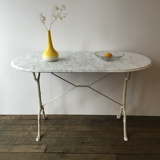 White marble bistro table