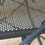 Pair of folding chairs in perforated metal
