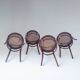 1900s Set of Four Bentwood and Cane Dining Chairs by Josef Hoffmann, Labele