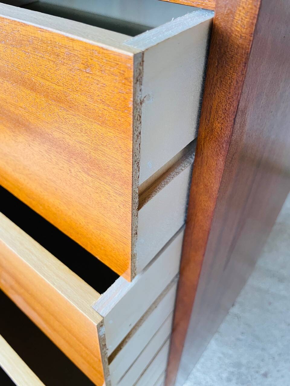 High chest of drawers with 5 drawers, Scandinavian style, circa 60's