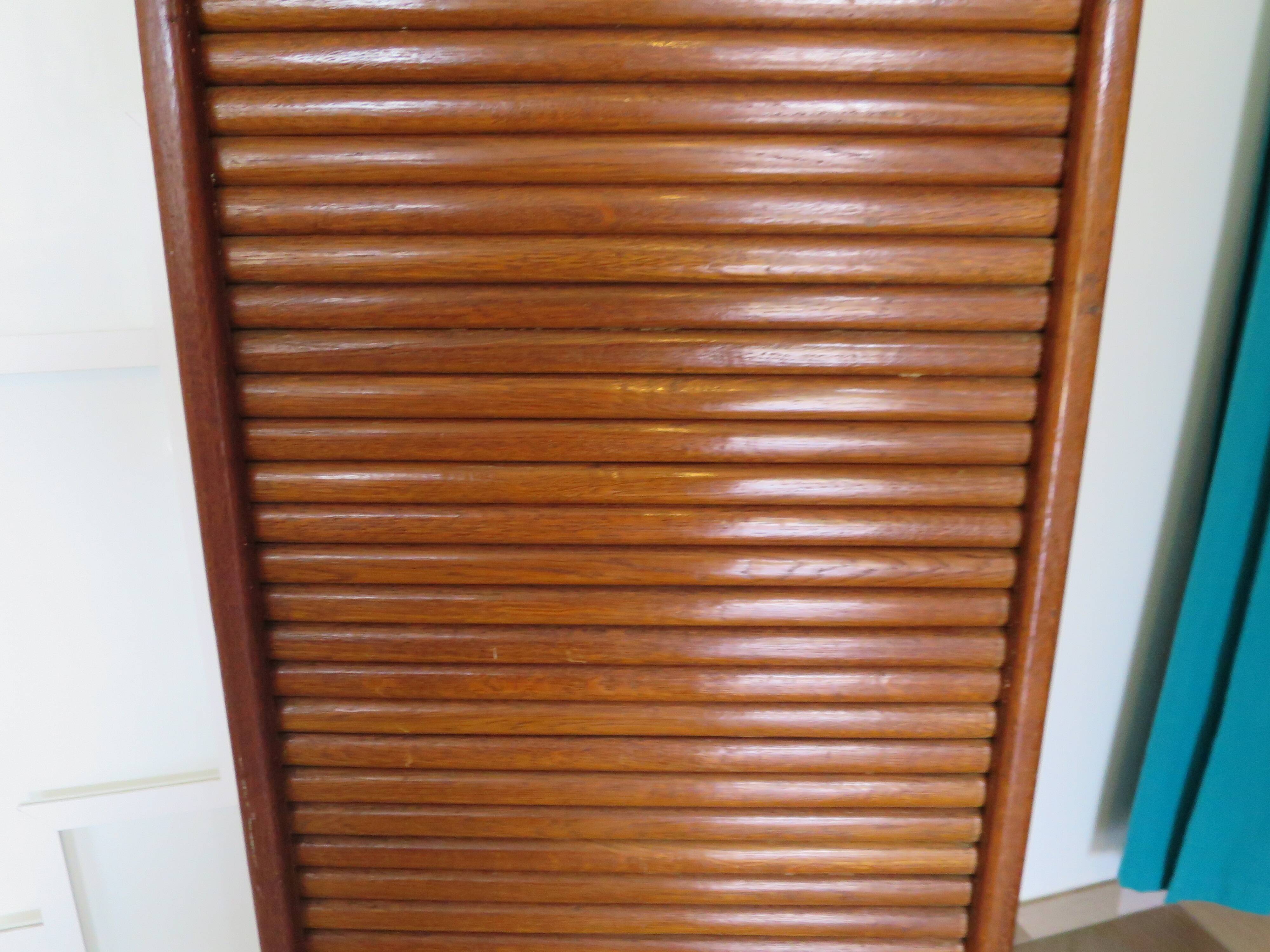 Burwood oak curtain file cabinet, 1960s