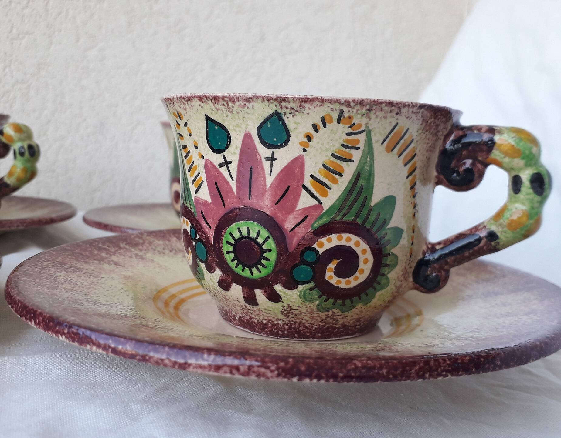 6 Quimper Fouillen cups