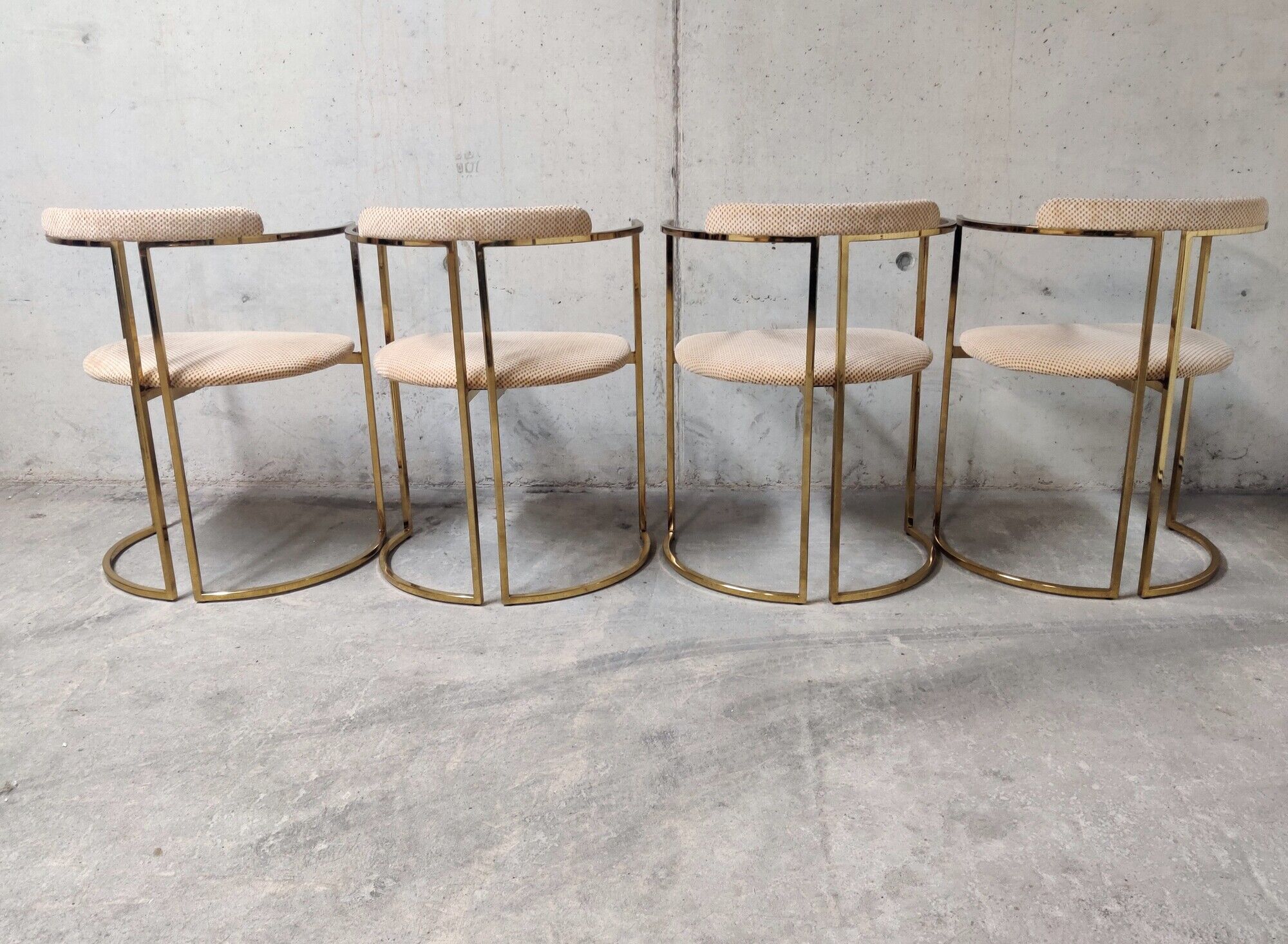 Vintage brass dining room set by Belgochrom, 1970s
