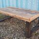 Industrial coffee table with wooden top and metal legs