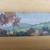 Small oil painting on wood, Tuscan landscape