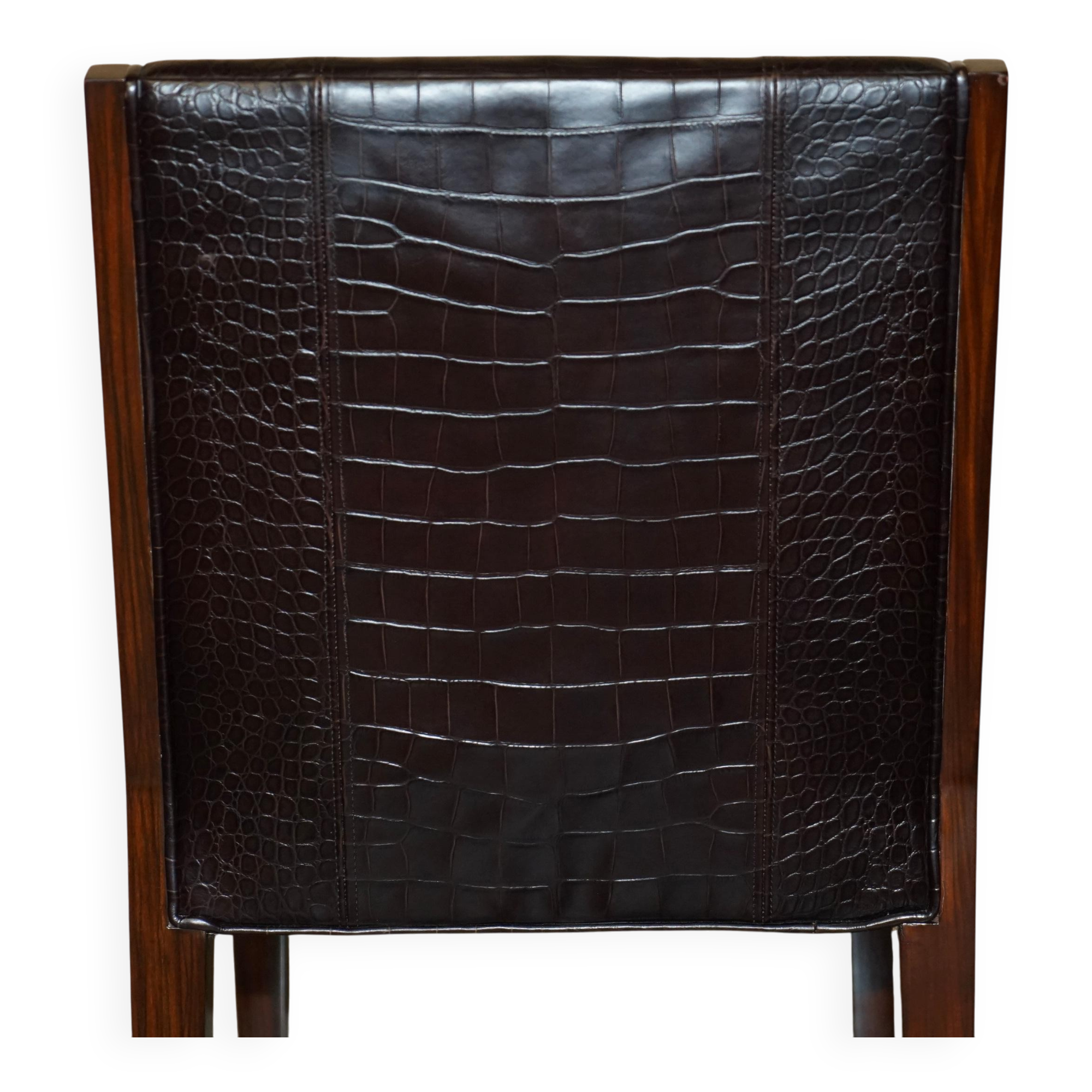 Chaises d'appoint Ralph Lauren Metropolis cuir patiné crocodile