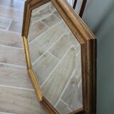 Large octagonal mirror gilded wood - 58*58 cm