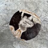 Small black, white and gray petrified wood side table H28cm D:18.5