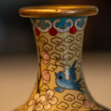 Asian vase decorated with cherry trees