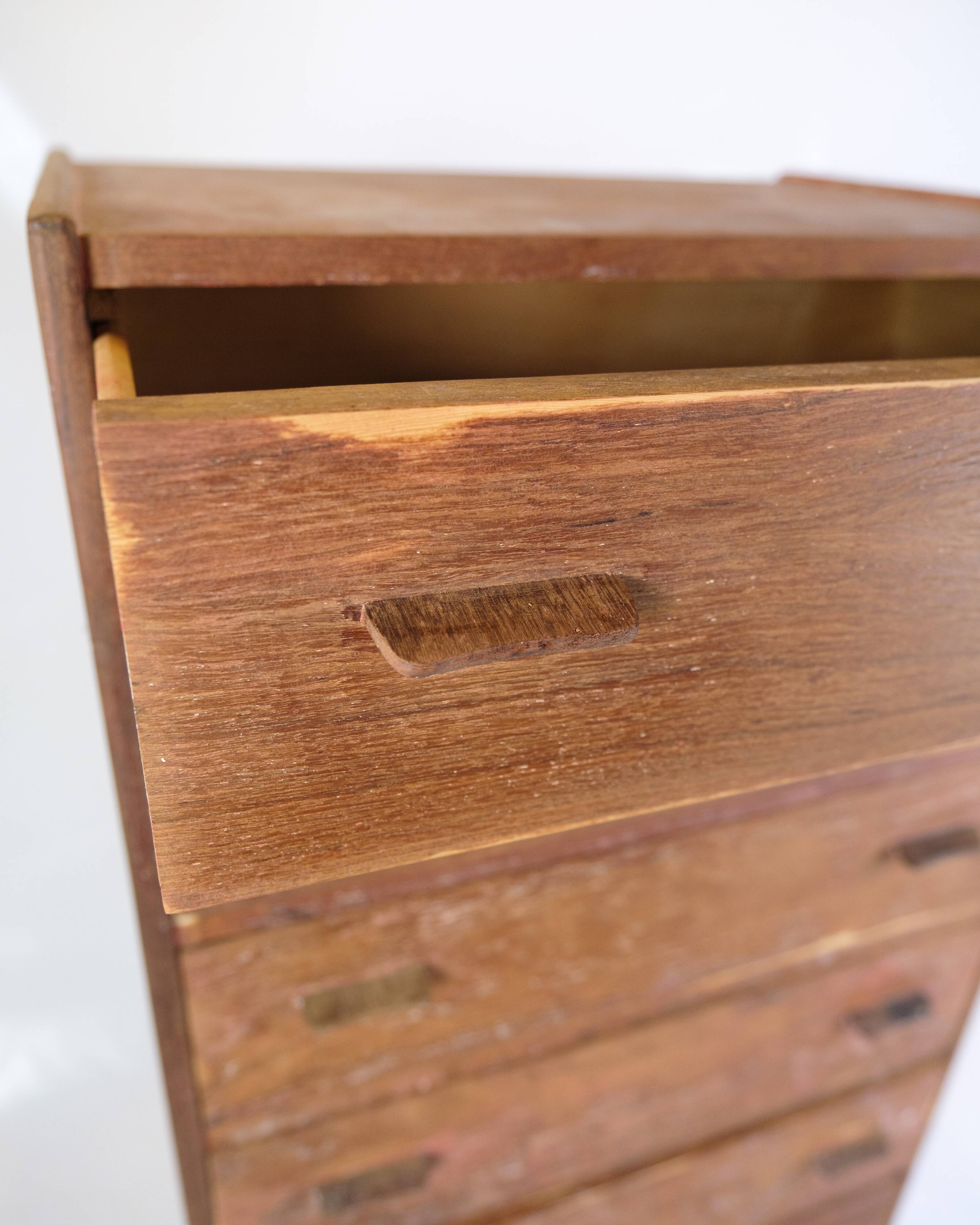 Chest Of Drawers Made In Teak With Oak Legs By Poul M. Volther From 1960s