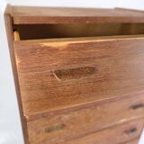 Chest Of Drawers Made In Teak With Oak Legs By Poul M. Volther From 1960s