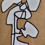 Silkscreen print after Jean Dubuffet, framed, 1970s, 23 x 34 cm