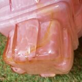 Art Deco pendant lamp in pink glass