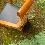 Paire de Chaises Vintage en Rotin & Bois Massif – Ambiance Bohème Chic