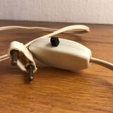 Lampe rotin forme cygne vintage