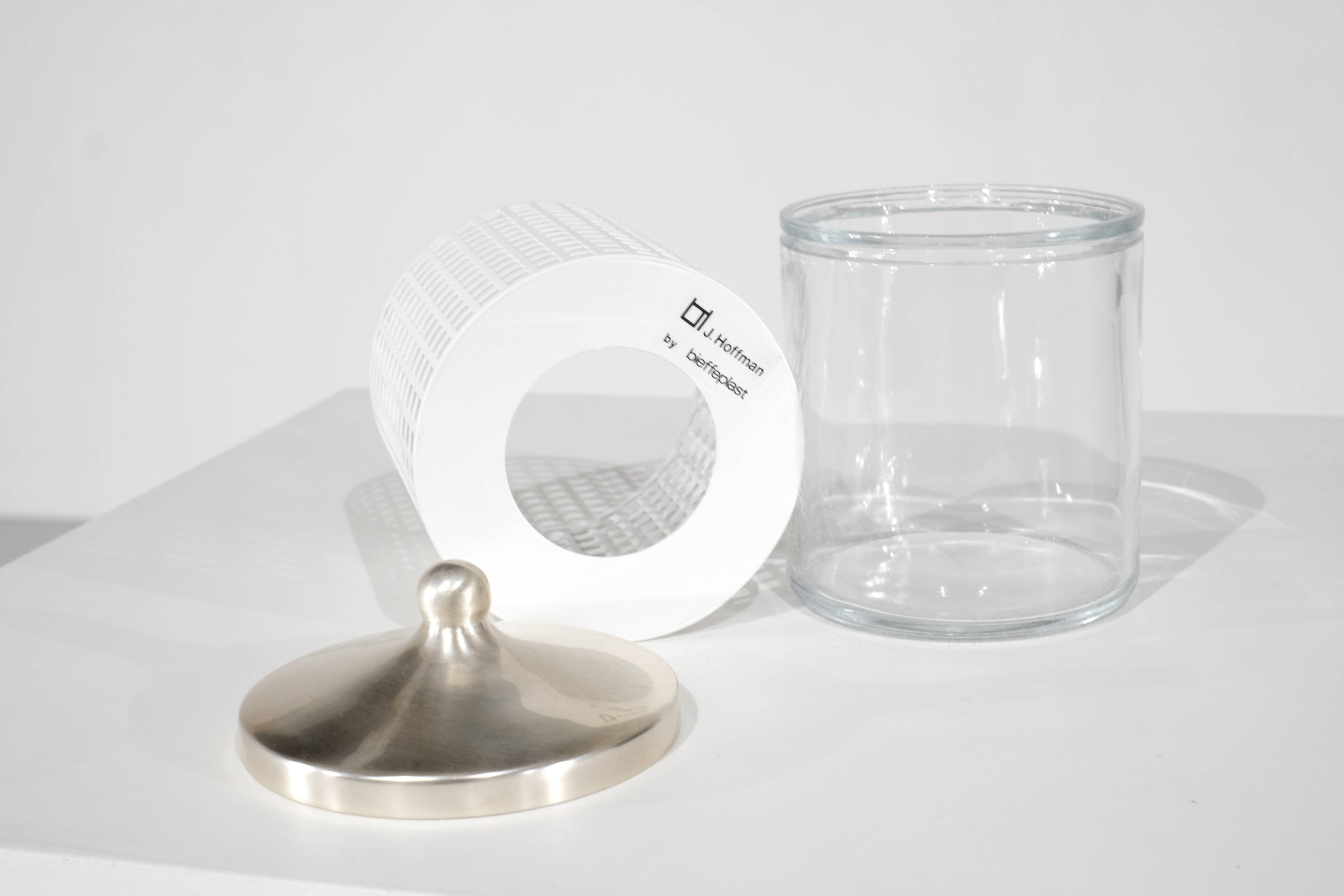 Sugar bowl by Josef Hoffmann for Bieffeplast, Italy, 1980s.