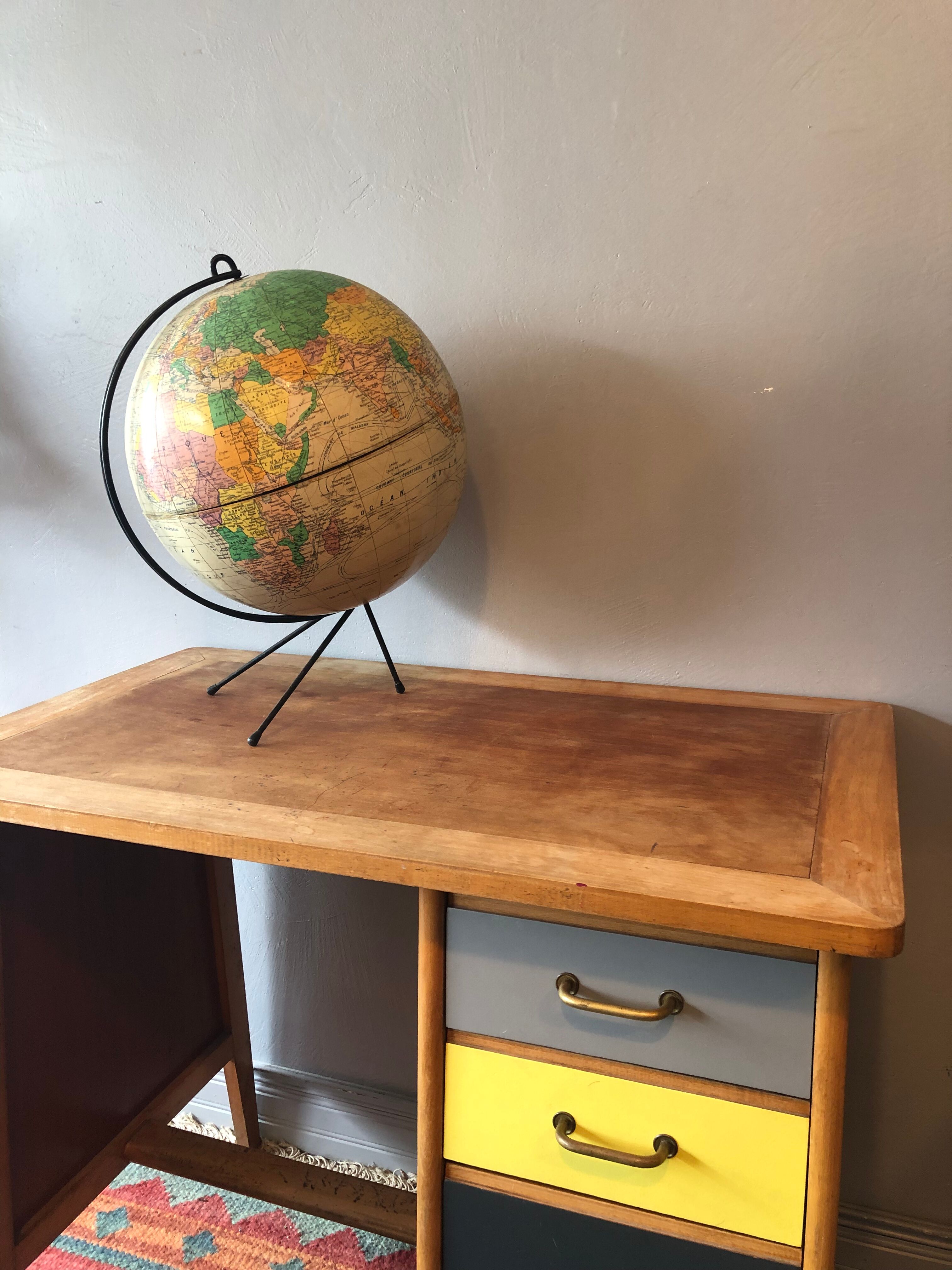 Globe, vintage world map